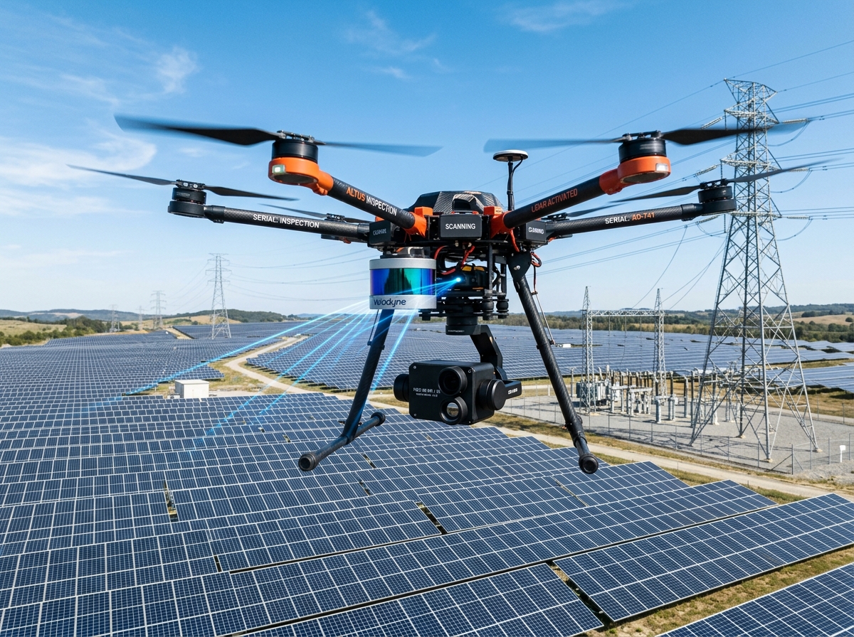 Drone conducting LiDAR and sensor mapping of energy infrastructure