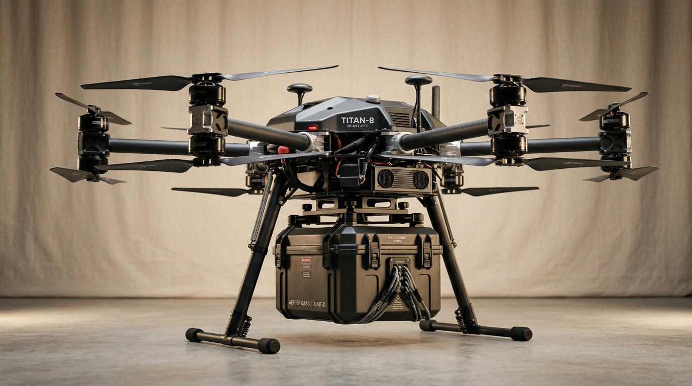 JETAU Heavy-Lift Modular Drone Platform with 20-25 kg payload container